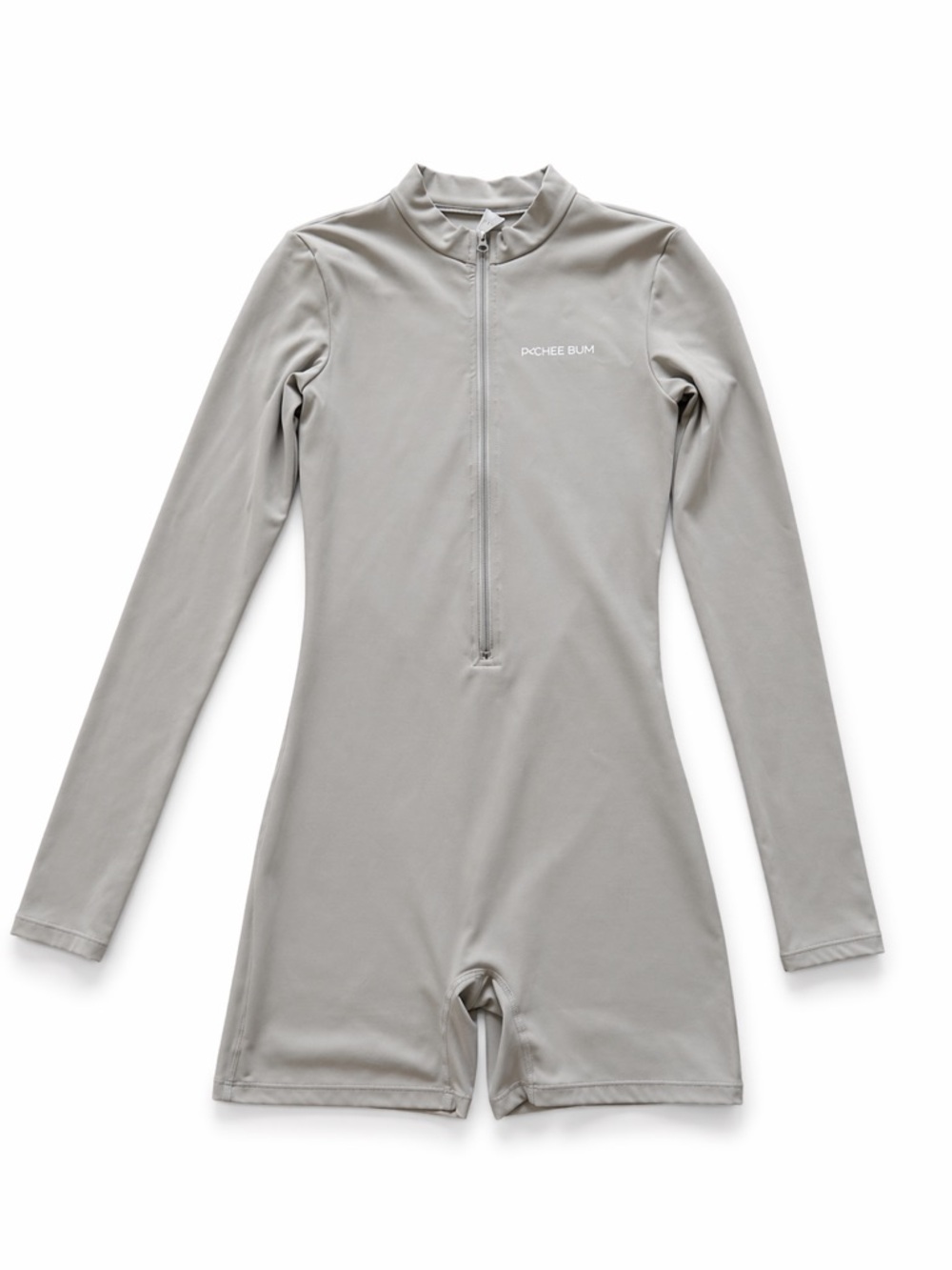 Pocheebum Long Sleeve One-Piece jumpsuit- Light Gray